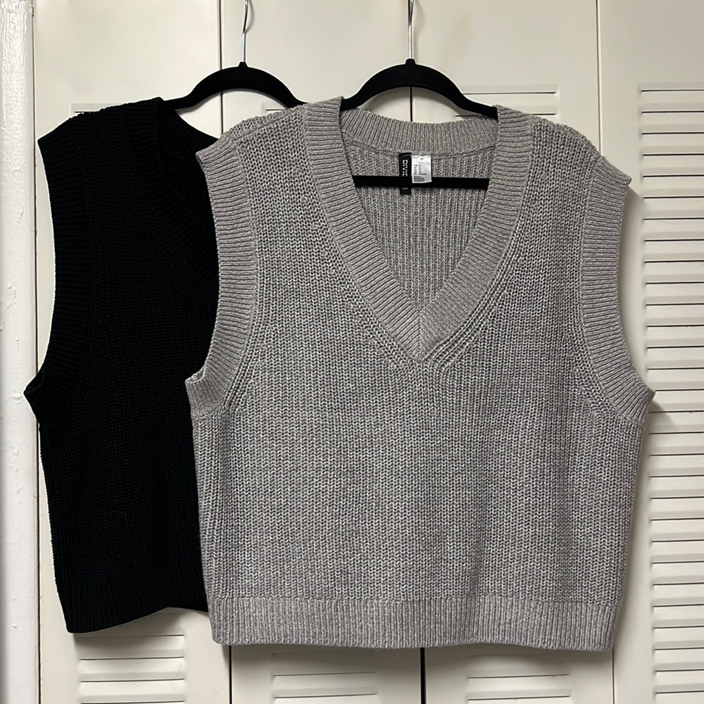 2 Vests! Black and Gray H&M Sweater Vest